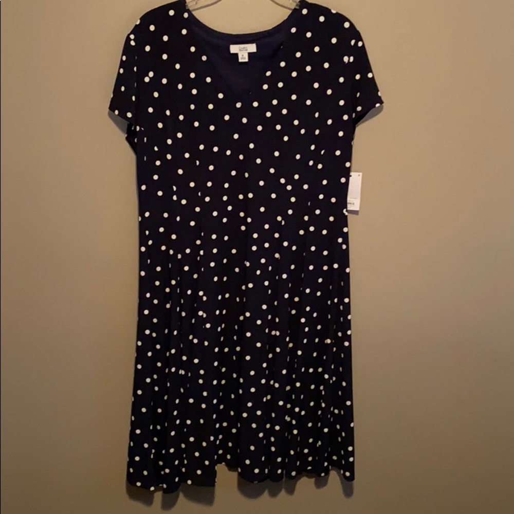 Navy polka dot dress